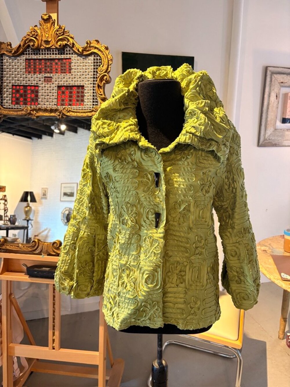 IC by Connie K Lime Green Ribbon Embroidery Jacket